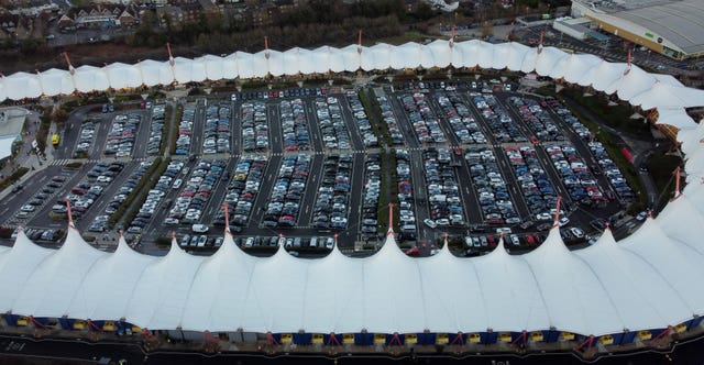 A car park full of vehicles 
