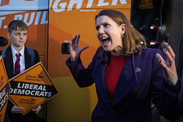Ms Swinson will say Mr Johnson "only cares about Boris Johnson" (Aaron Chown/PA)