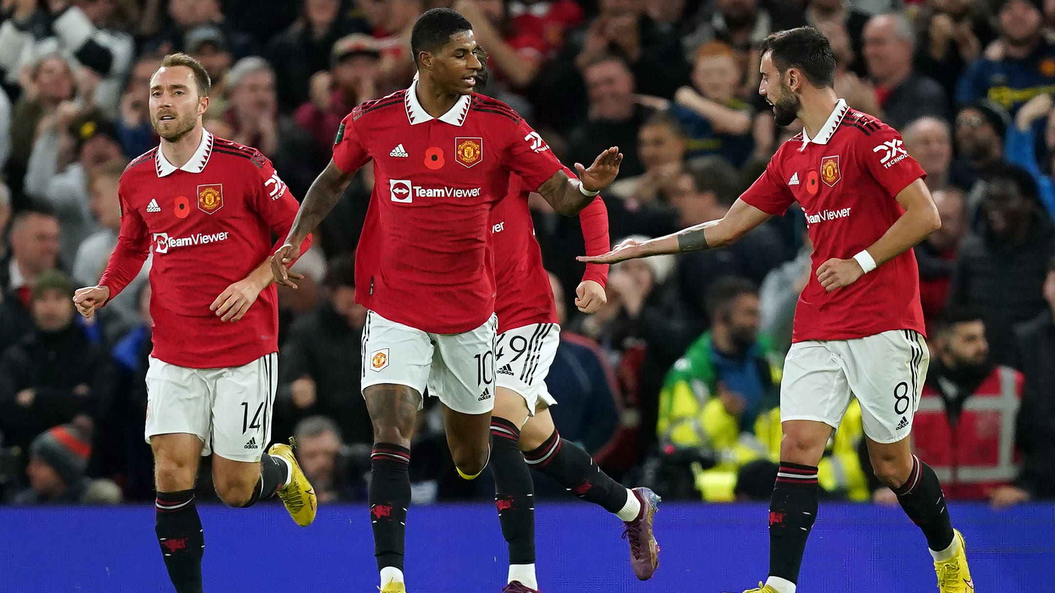 Manchester United twice battled back to beat Aston Villa (Martin Rickett/PA)
