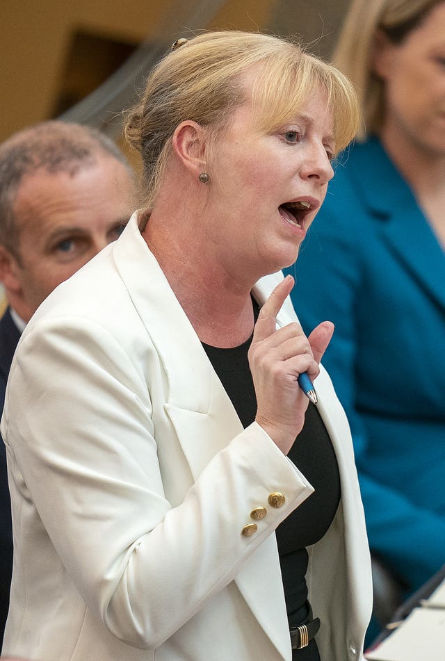 Shona Robison speaking in the Scottish Parliament