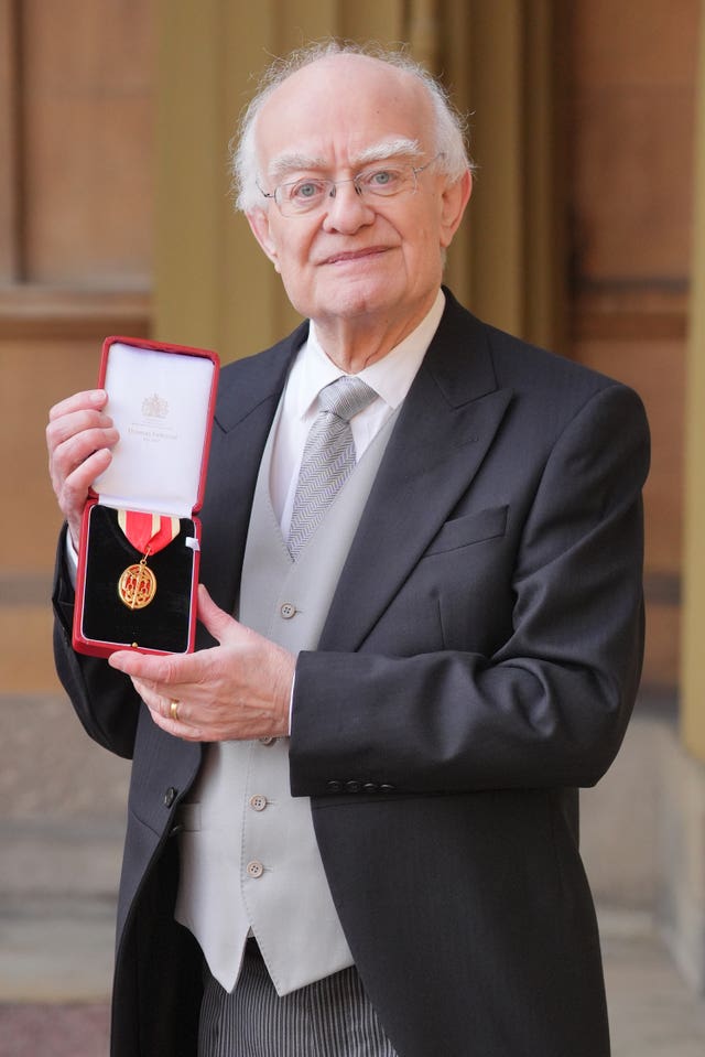 Sir John Rutter, Composer, after being made a Knight Bachelor during an Investiture ceremony at Buckingham Palace, London