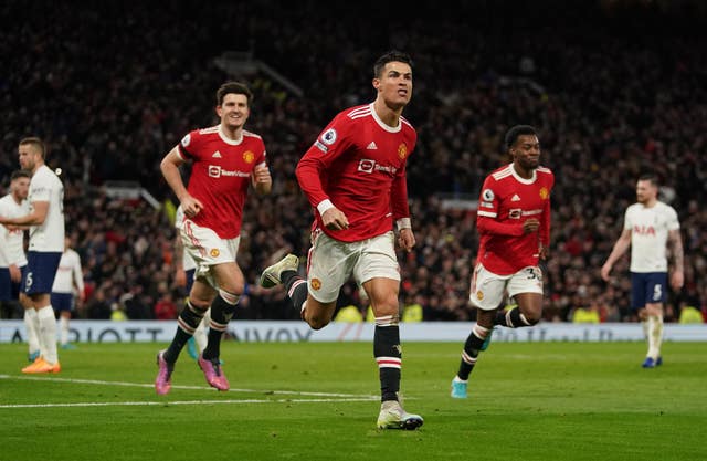 Cristiano Ronaldo celebrates his match-winning hat-trick against Tottenham last season