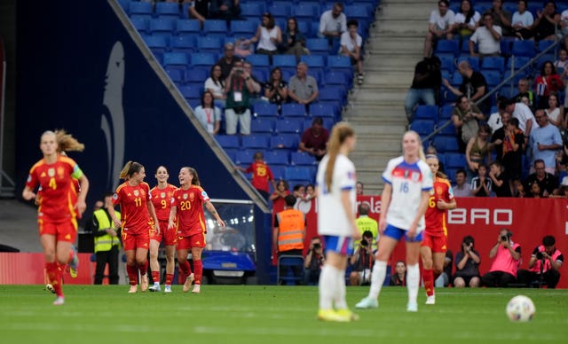 Spain players celebrating