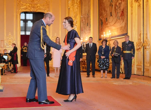 IDame Jacinda Ardern being honoured by the Prince of Wales at Windsor Castle on Wednesday