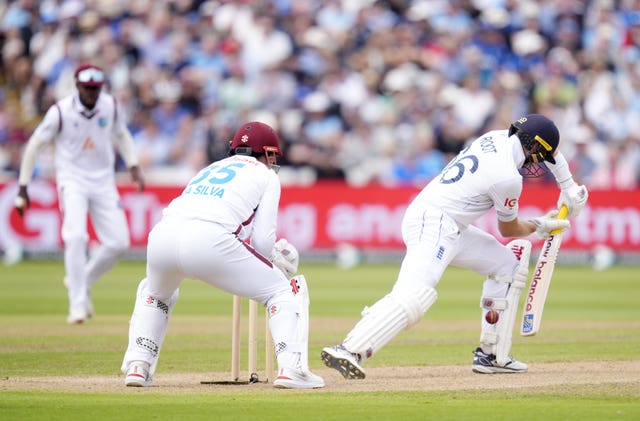 Joe Root is dismissed after being trapped lbw