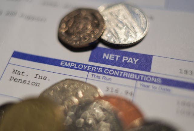 A worker’s payslip showing details of their employers’ national insurance contributions