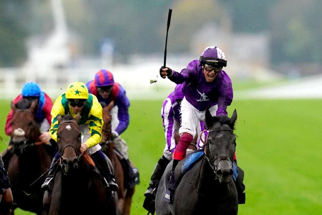 King Of Steel winning the Champion Stakes under Frankie Dettori 