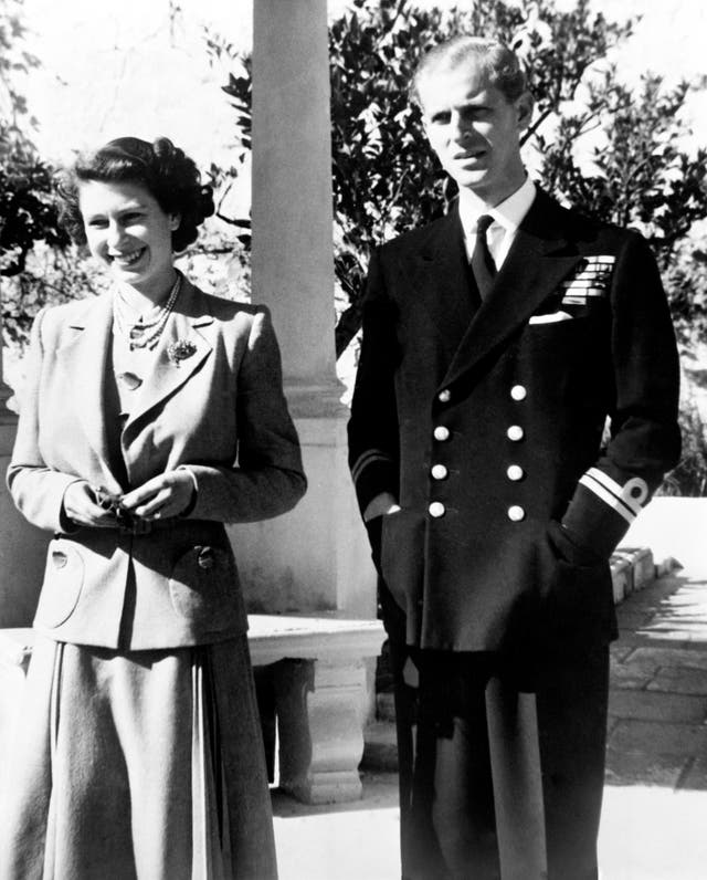 Late Queen and Prince Philip in garden of Malta villa