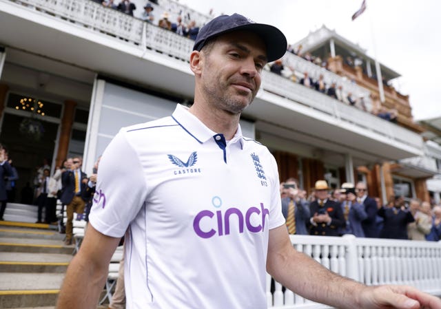 James Anderson during his farewell Test appearance