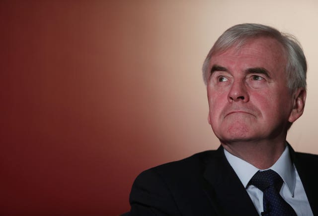 Shadow chancellor John McDonnell rejected the suggestion there was a purge of Labour moderates (Yui Mok/PA)