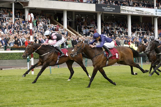 Flaming Rib (right) finishing second in the Cazoo Sandy Lane Stakes