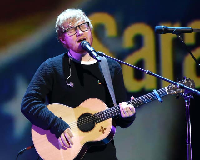 Ed Sheeran performing