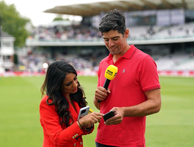 Isa Guha at Lord's with Alastair Cook