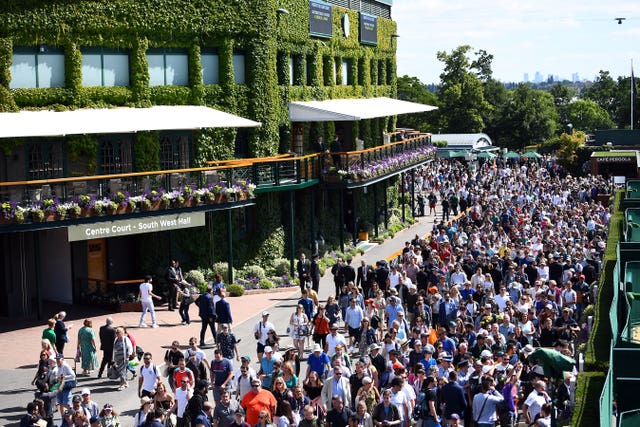 The fans flocked into Wimbledon on Monday morning