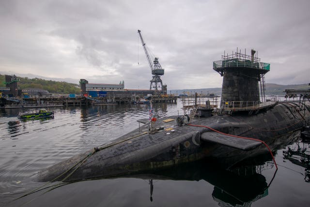 HMS Vigilant at HM Naval Base Clyde, Faslane (James Glossop/The Times/PA)