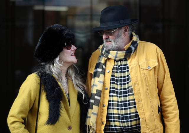 Ann “Pee-Wee” Chamings and partner John Eccles, pose for a photograph at Hastings Town Hall (Andrew Matthews/PA)