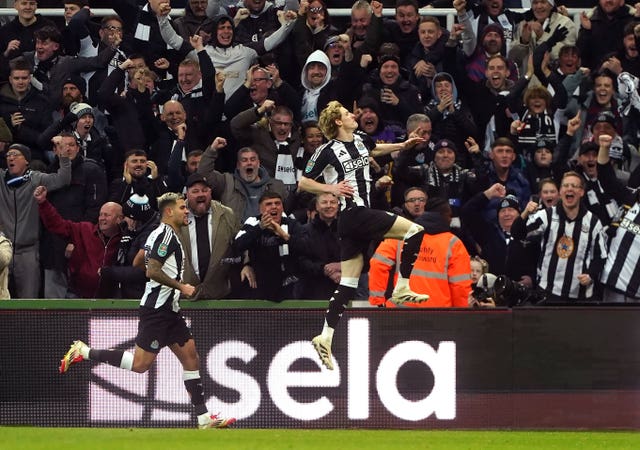 Anthony Gordon celebrates