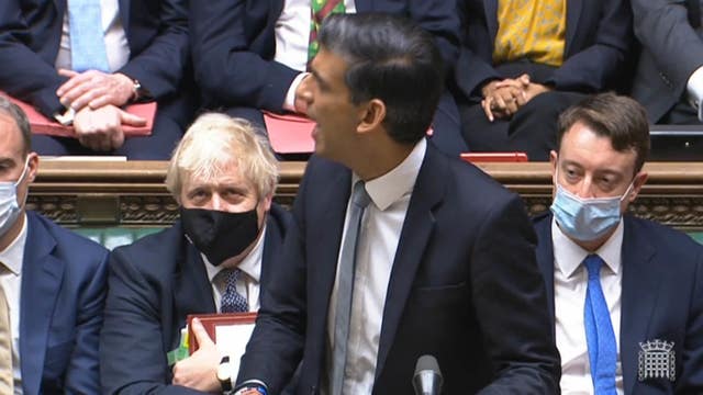 Chancellor of the Exchequer Rishi Sunak delivering his Budget (House of Commons/PA)