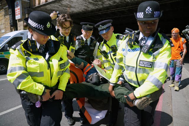 Police detain a Just Stop Oil activist 