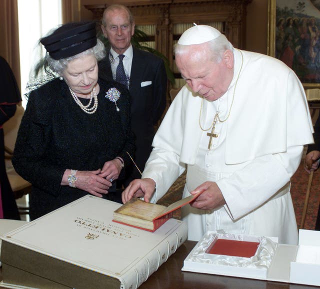 The Queen with Pope John Paul II (Archive/PA)