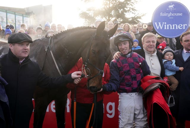 Farren Glory and connections in the winner's enclosure