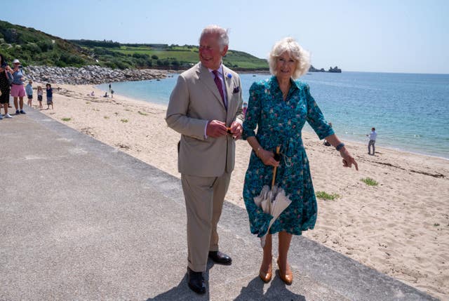 The Prince of Wales and the Duchess of Cornwall on a visit to the Isles of Scilly