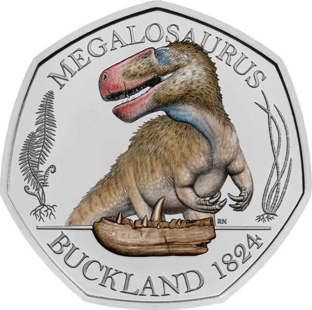 Dinosaurs on 50p coin