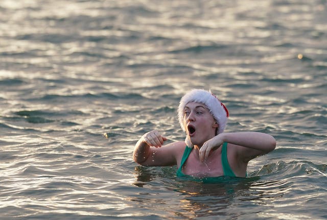 A woman swimming in the sea