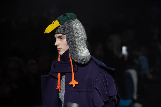 A model on the catwalk during the Burberry show at Kennington Park