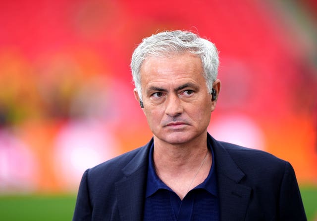 Jose Mourinho pictured during work as a television pundit