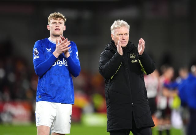 Branthwaite and manager David Moyes