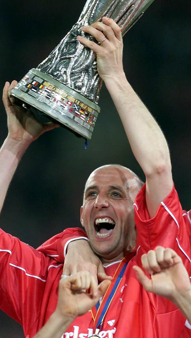 McAllister led Liverpool to UEFA Cup glory in 2001