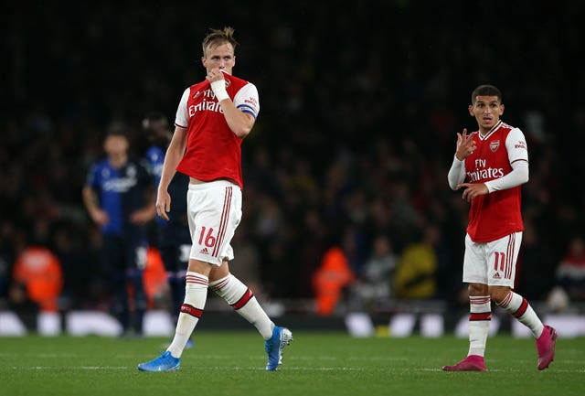 Holding scored on his Arsenal return against Nottingham Forest in the Carabao Cup