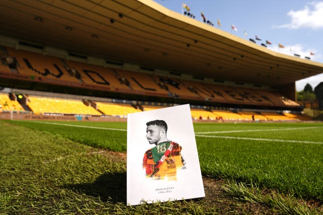 A general view of the matchday programme with a tribute to former Wolves Wanderers player Diogo Jota before a Premier League match at Molineux