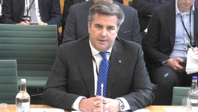 Peter Hebblethwaite appearing before a Westminster committee 