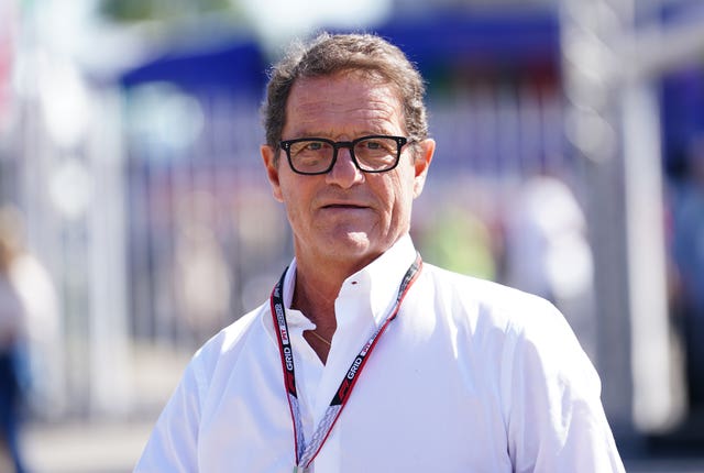 Former football manager Fabio Capello arriving before the Italian Grand Prix at Monza