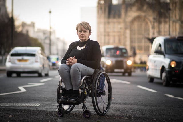 Baroness Tanni Grey-Thompson outside the Houses of Parliament