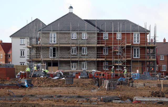 New homes being built, as housebuilding proved a robust in October's PMI report (PA)