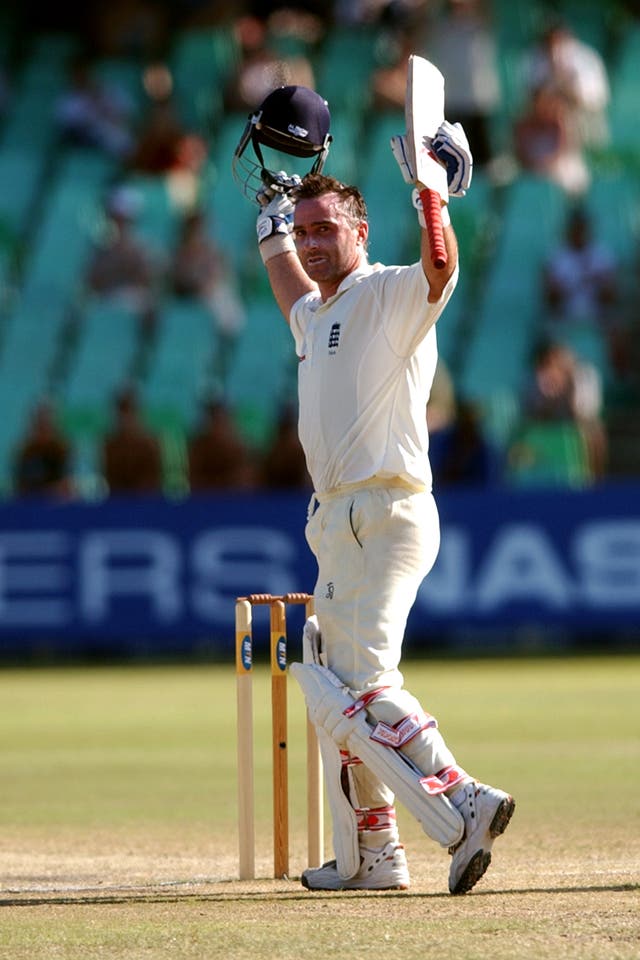 Graham Thorpe celebrates one his 16 Test centuries