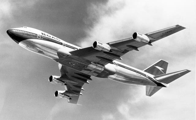 File photo dated 16/4/1971 of a Boeing 747 in BOAC livery (PA)
