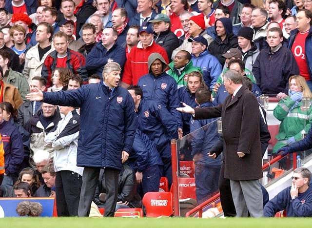 Wenger and Ferguson often disagreed as their respective sides challenged for the Premier League title