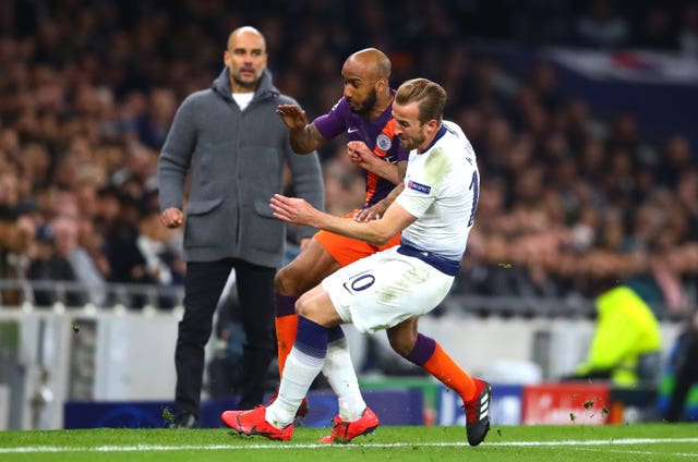 Kane was injured in the clash with Fabian Delph