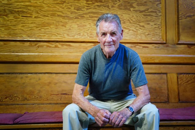 Sir Michael Palin in a green top