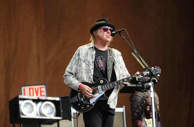 Neil Young performing