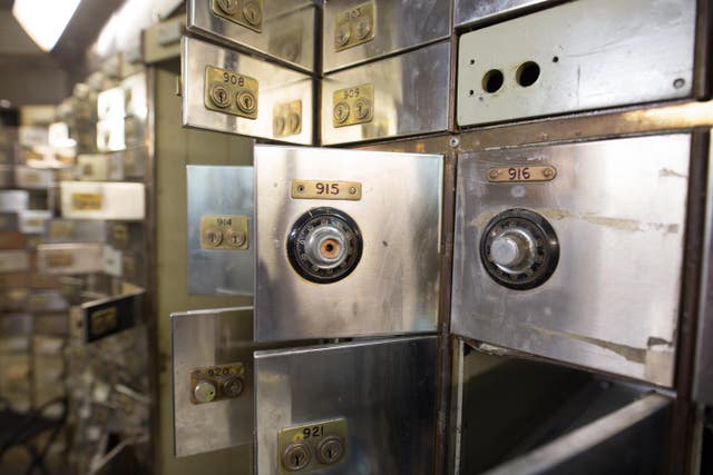 Safety deposit boxes at the Hatton Garden site (David Parry/PA)