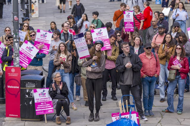 UCU members at the University of Edinburgh during a previous rally in George Square