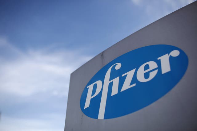 Pfizer signage (Dan Kitwood/PA)