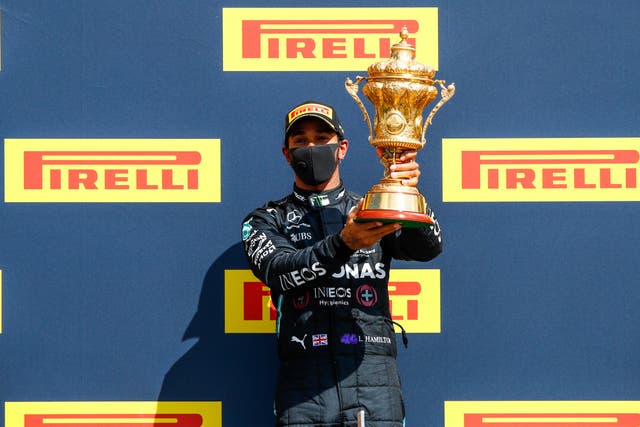 Hamilton won last year's race which was staged without spectators 