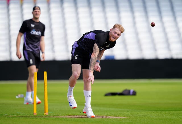 Stokes practices his bowling