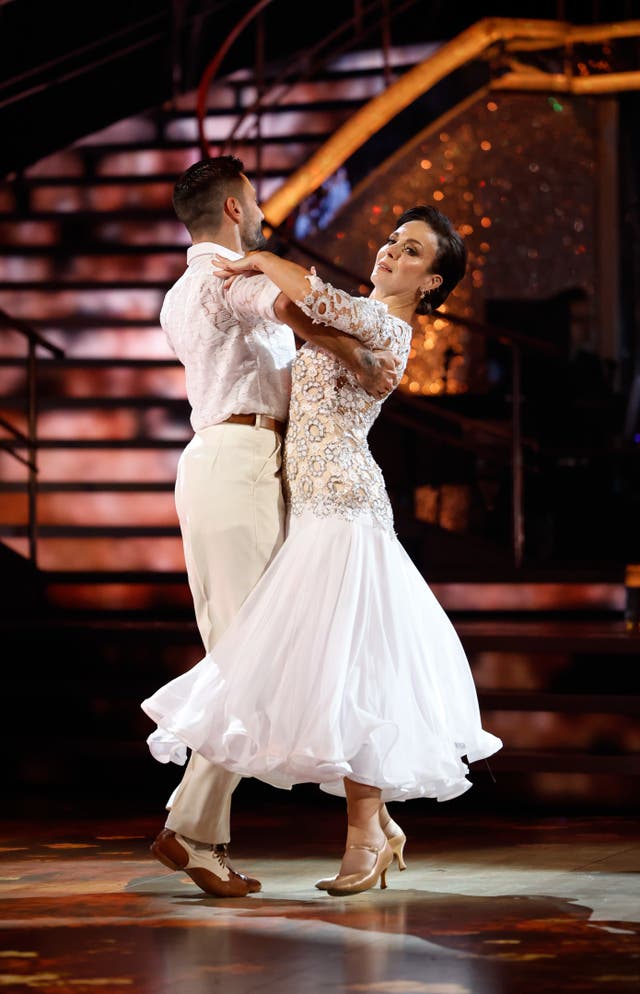 Amanda Abbington dancing with Giovanni Pernice